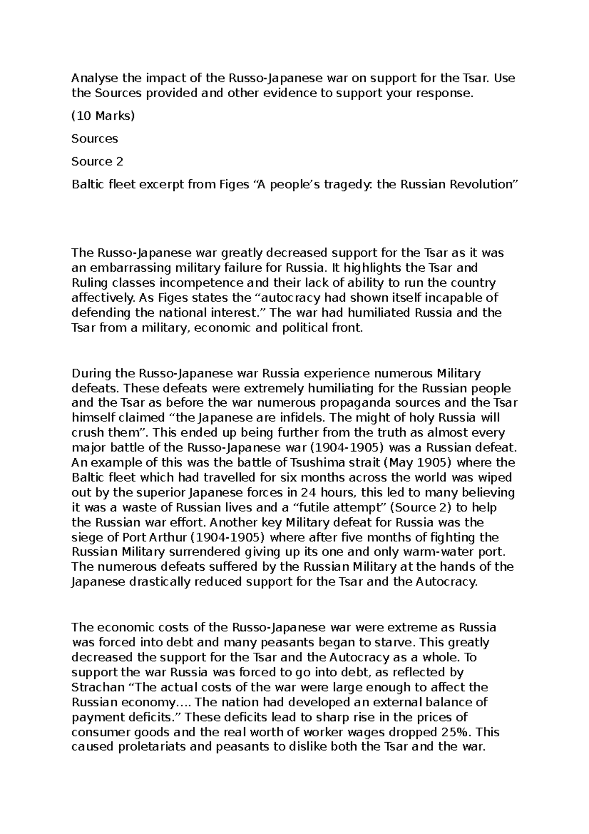 Analyse the impact of the Russo - Analyse the impact of the Russo ...
