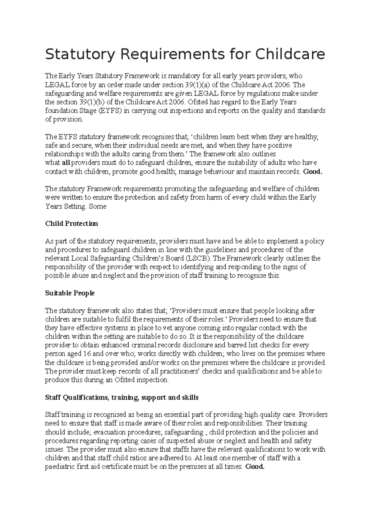 statutory-requirements-for-childcare-the-safeguarding-and-welfare