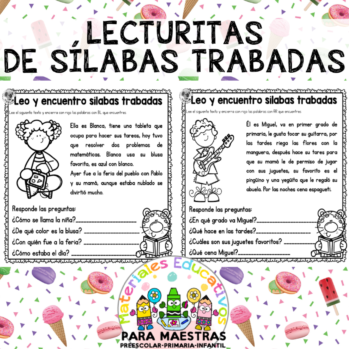 Lecturas De Sílabas Trabadas Recopilado Por Materiales Educativos Para Maestras Educación 8618