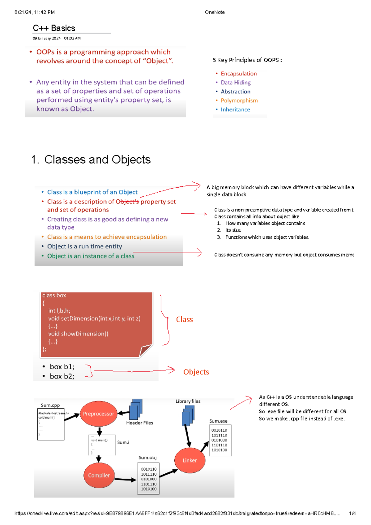 OOPS notes - swas asdsd - C++ Basics 09 January 2024 01:02 AM 5 Key ...