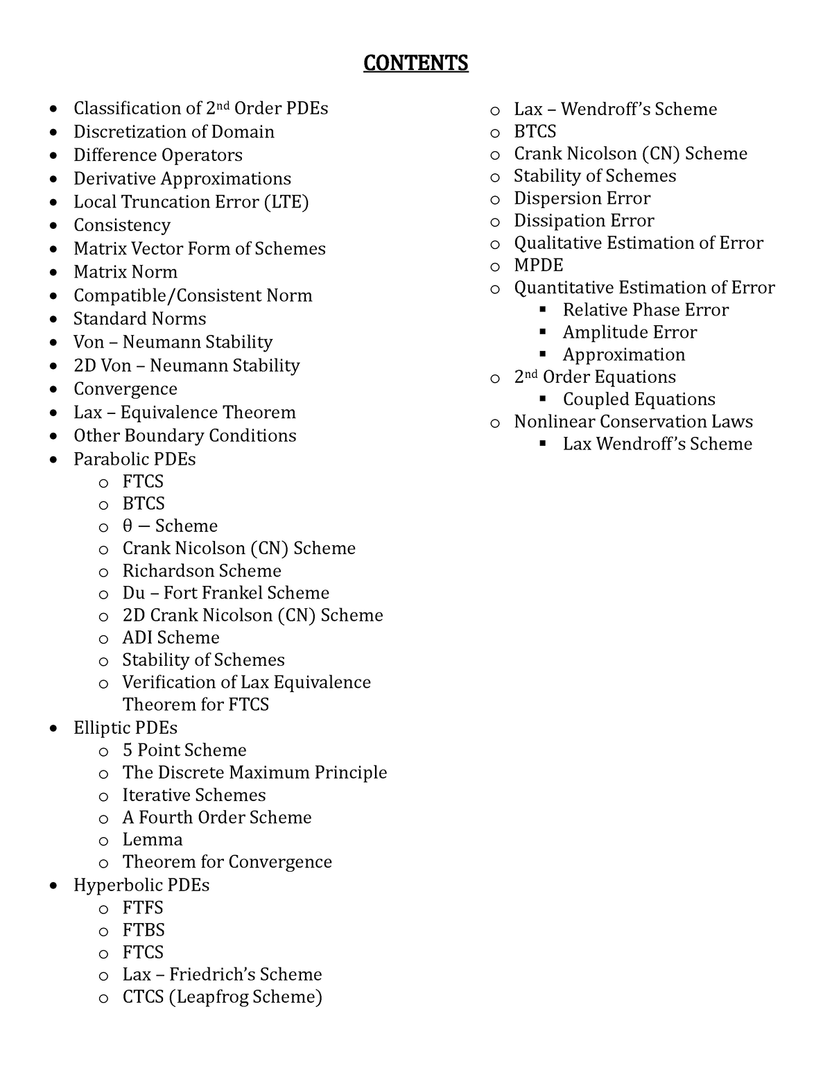 CSM 421 Notes - CONTENTS Classification Of 2 Nd Order PDEs ...