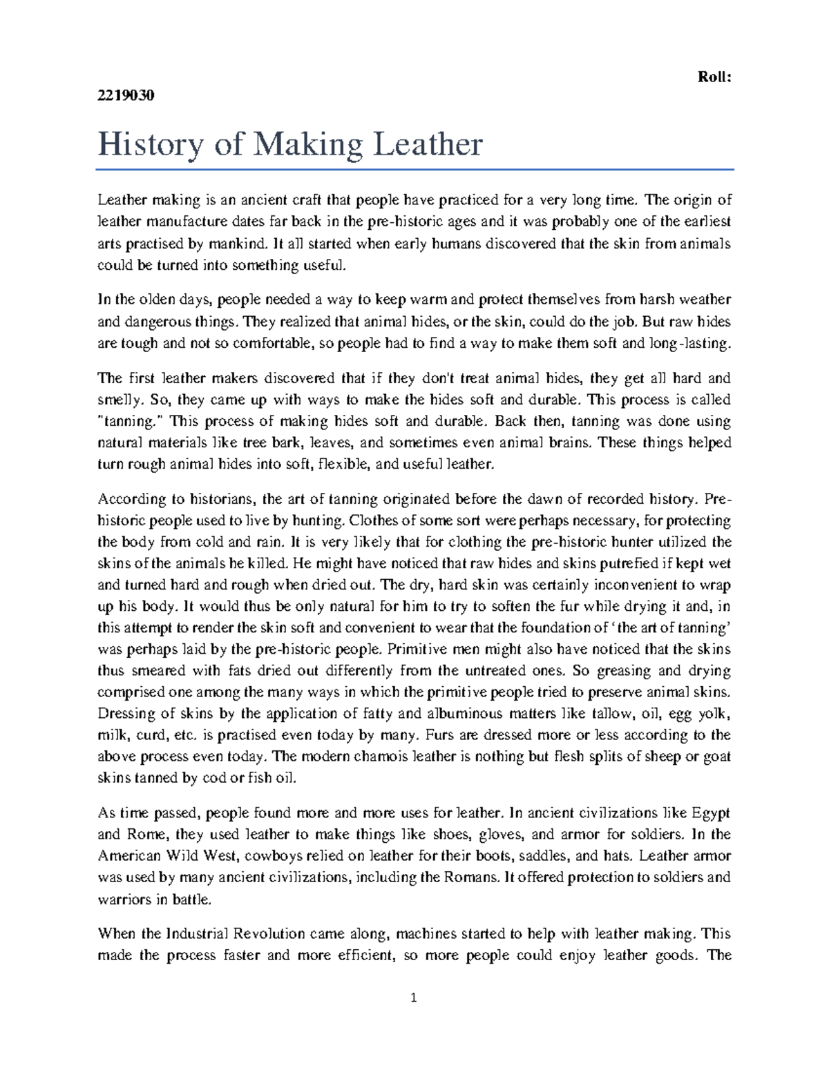 History of Making Leather Roll 2219030 1 History of Making Leather