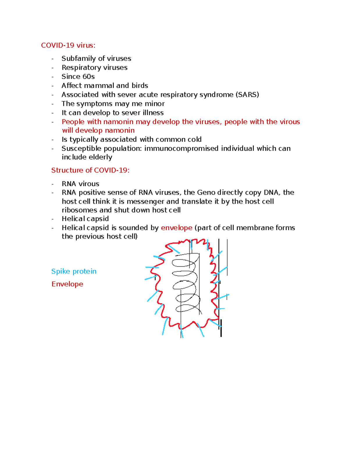 Covid - Notes. - COVID-19 virus: Subfamily of viruses Respiratory ...