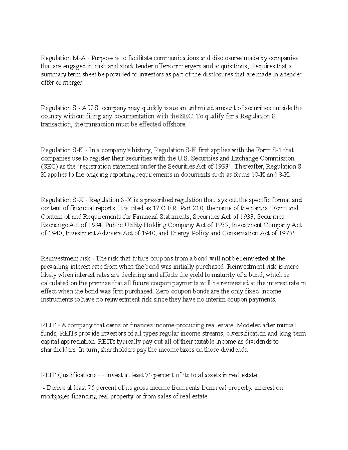 Note 43 - Series 75 - Regulation M-A - Purpose is to facilitate ...