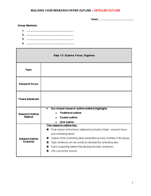 Traditional Outline Format