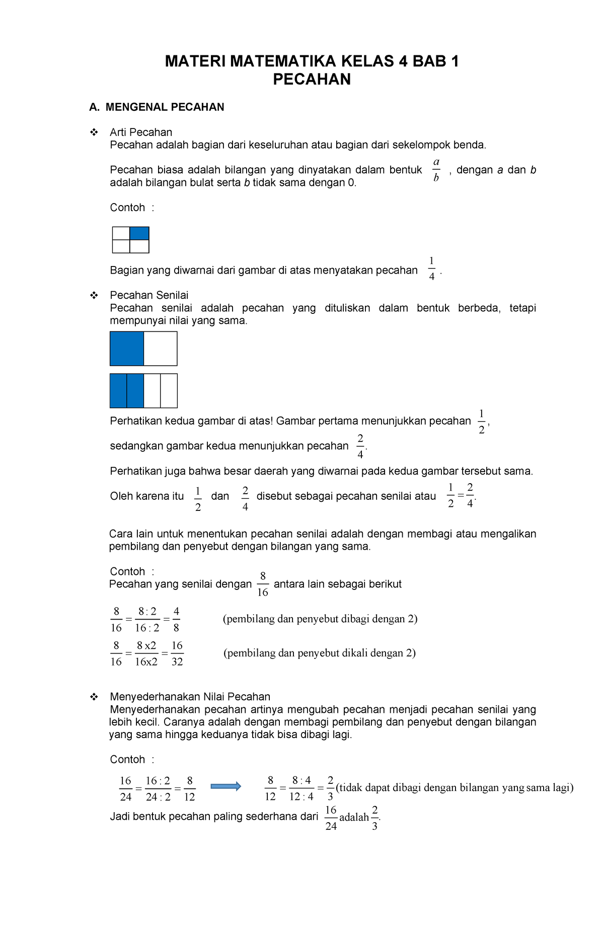 Materi Matematika Kelas 4 BAB 1 - 12 8 2: 2: 24 16 Lagi) Sama ...