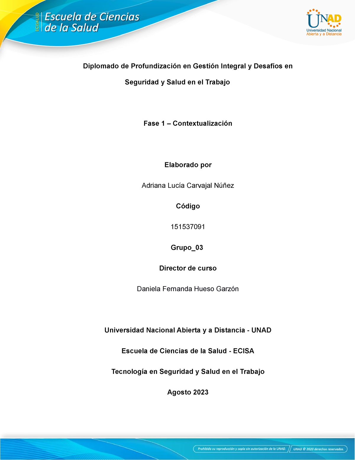 Fase Contextualizaci N Diplomado De Profundizaci N En Gesti N Integral Y Desaf Os En