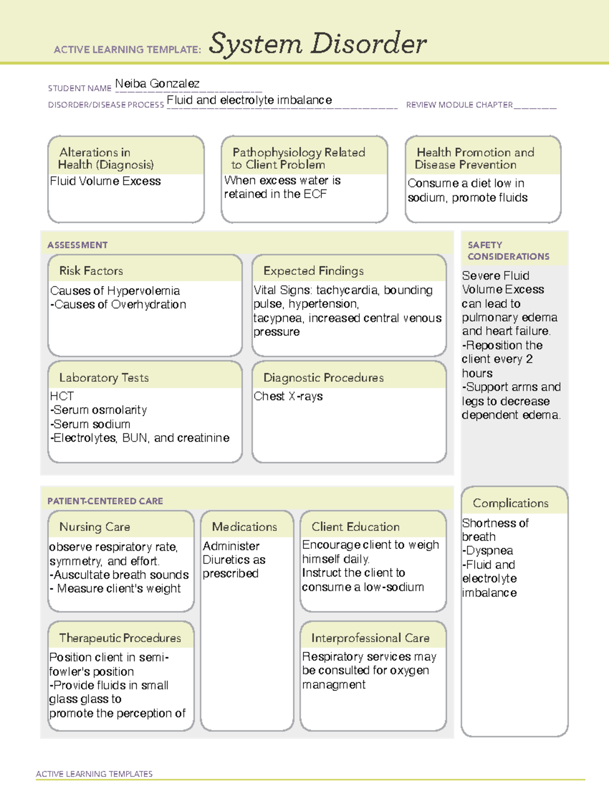 System disorder restricted - ACTIVE LEARNING TEMPLATES System Disorder ...