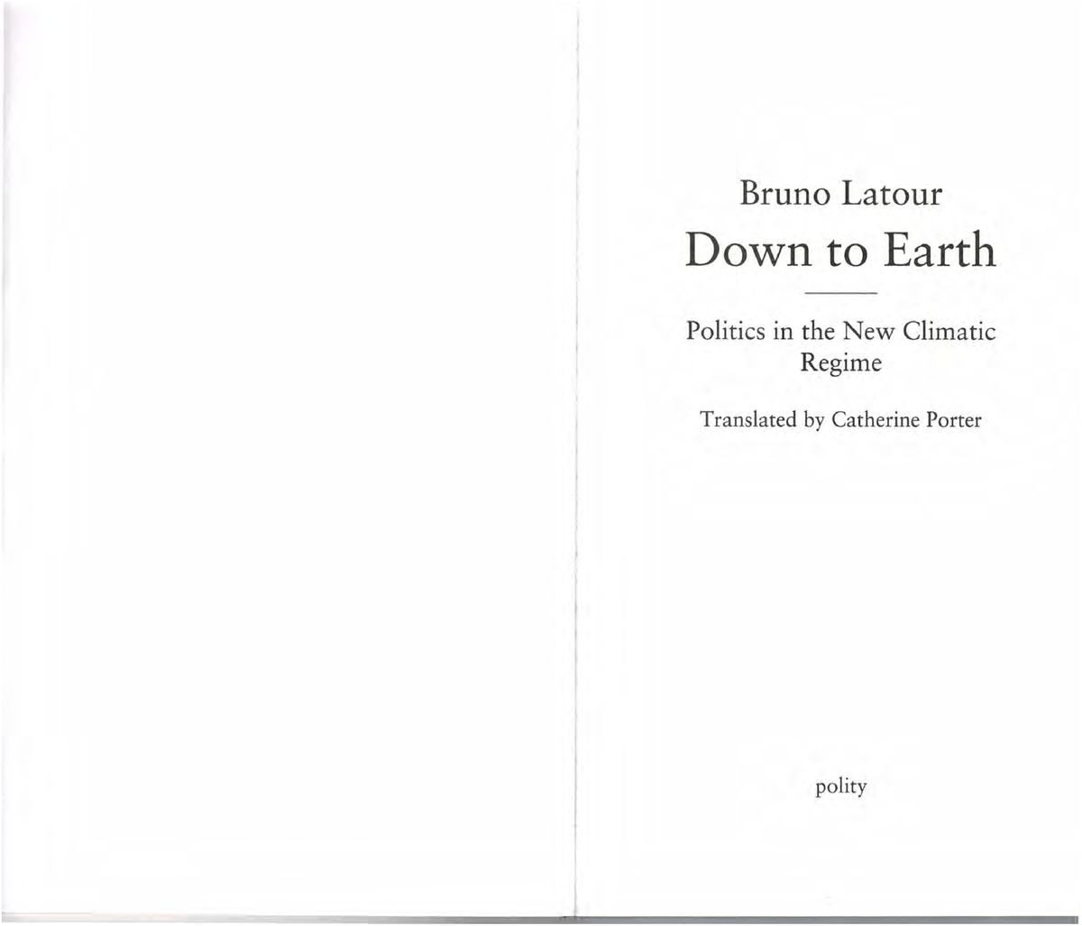 Latour. Down to Earth - www - ####### Bruno Latour Down to Earth ...