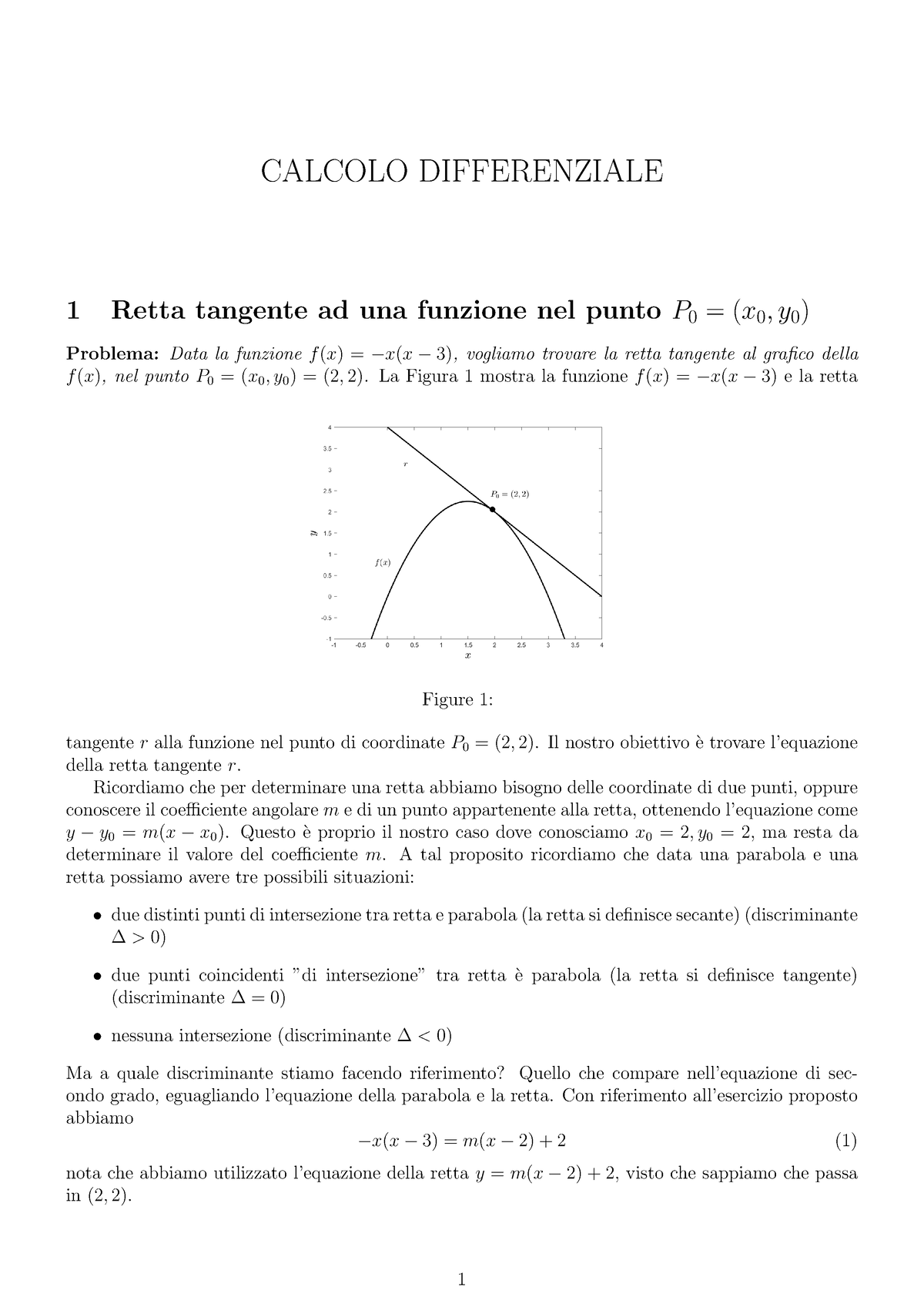 Calcolo Differenziale Calcolo Differenziale 1 Retta Tangente Ad Una Funzione Nel Punto P 0 7255