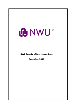 NWU - North-West University - Studocu