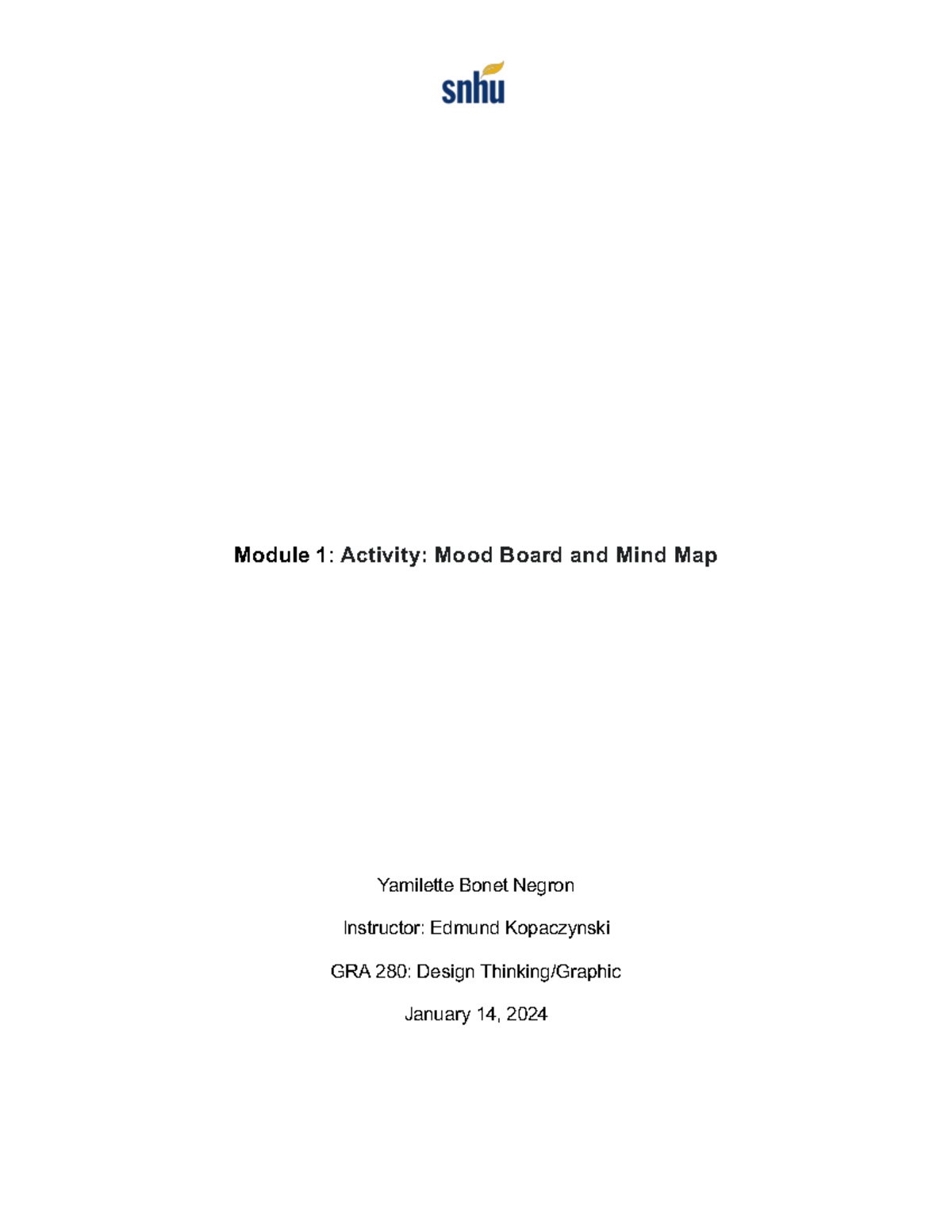 Module One Activity - Module 1 : Activity: Mood Board and Mind Map ...
