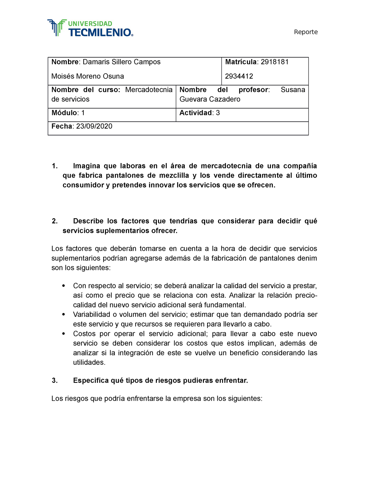 ACTIVIDAD 3 - MECADOTECNIA DE SERVICIOS - Mercadotecnia para servicios ...