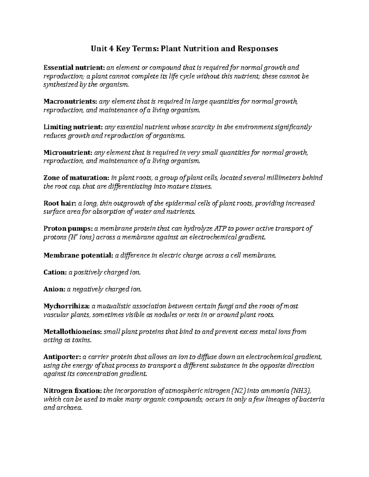 Unit 4 Key Terms and LOs - Dr. Claire O'Quin Exam 4 Summarization of ...