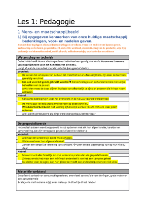 Leersheet Pedagogie - Pedagogie De Beschreven Kenmerken Van Onze ...