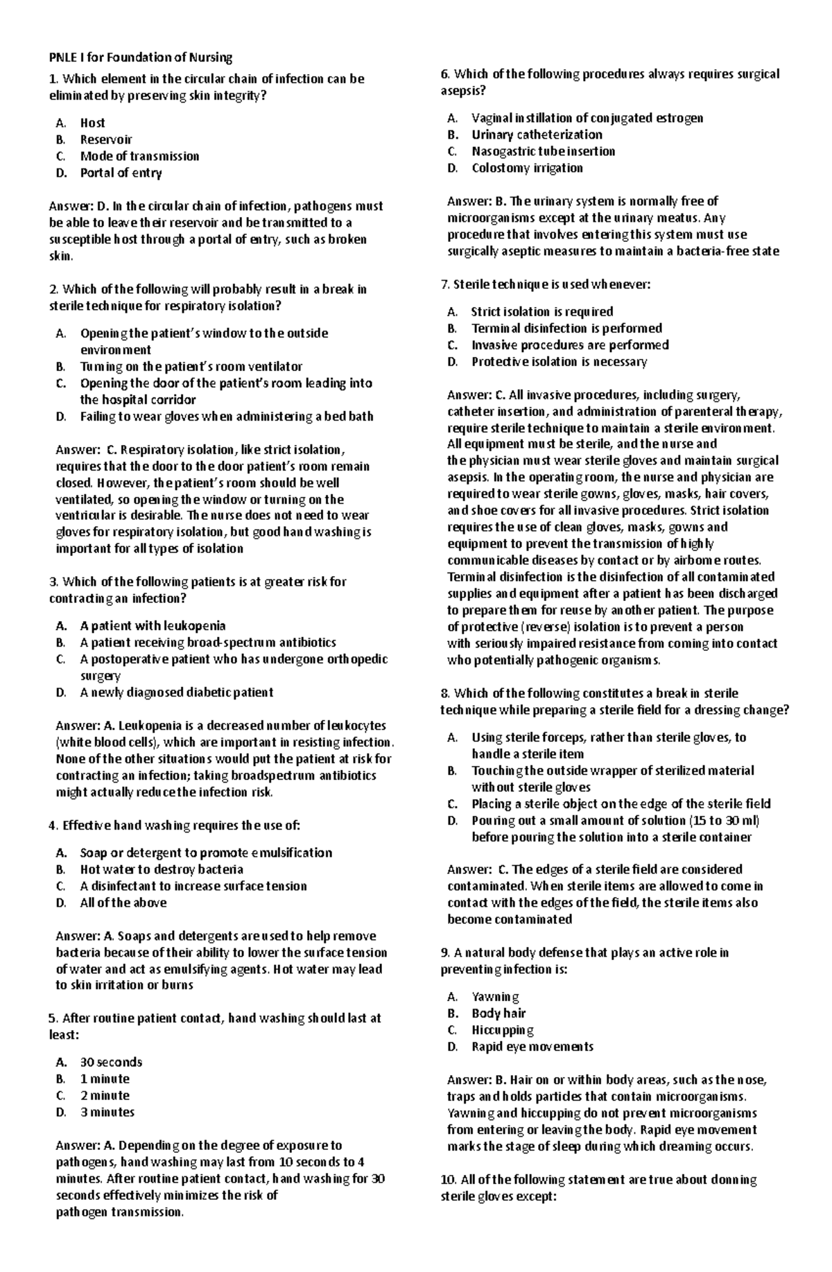 Foundation of Professional Nursing Practice Test Bank 5 (with rationale ...