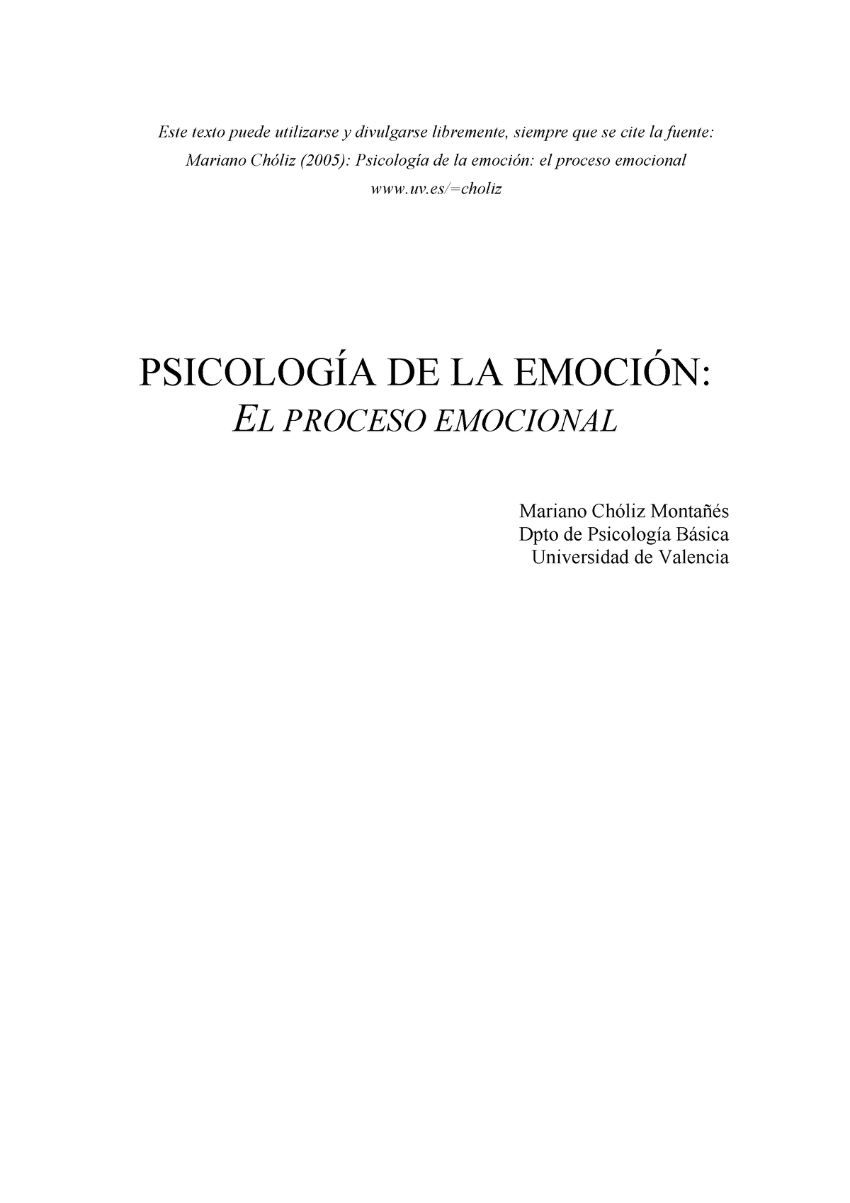 Proceso Emocional - Libro Psicologia - Este Texto Puede Utilizarse Y ...