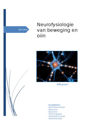 Samenvatting - Neurobiology - NEUROBIOLOGIE 13 Contacturen Hoorcollege ...