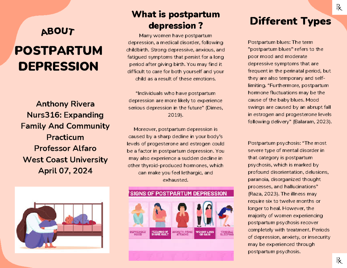 Postpartum depression brochure - Many women have postpartum depression ...