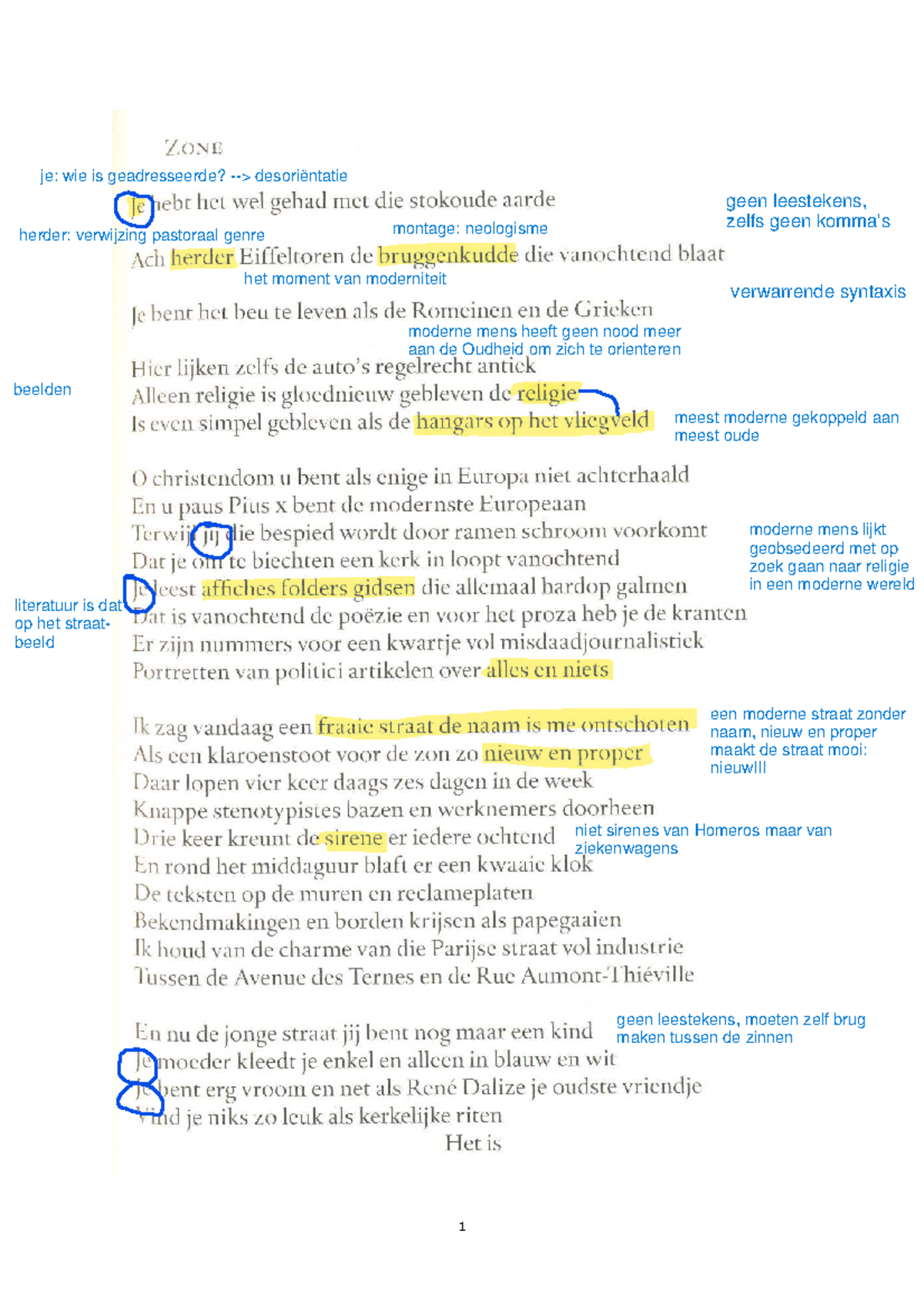 Apollinaire 'Zone' NL bewerkt Inleiding tot de studie van de