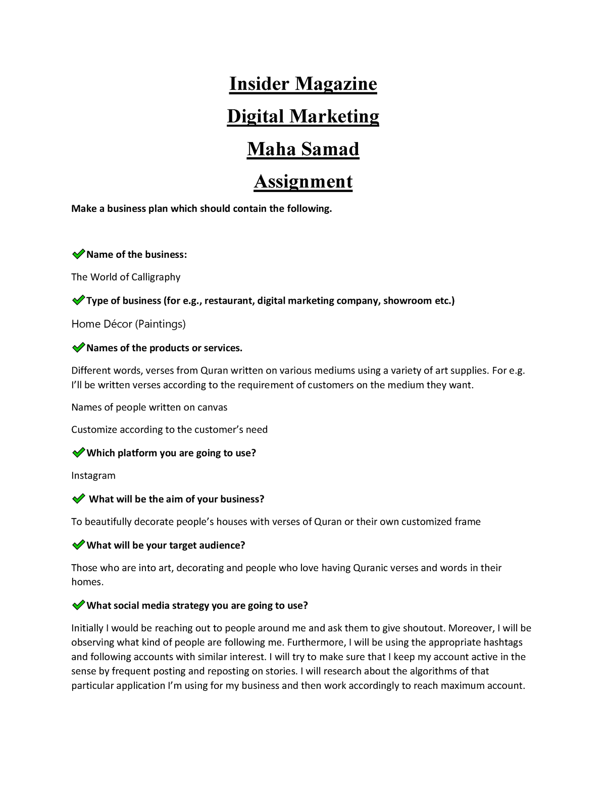 digital marketing assignment answers