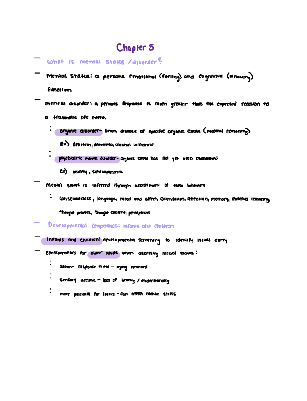 Health Assessment Chapter 5: What Is Mental Status/disorder? - Chapter ...