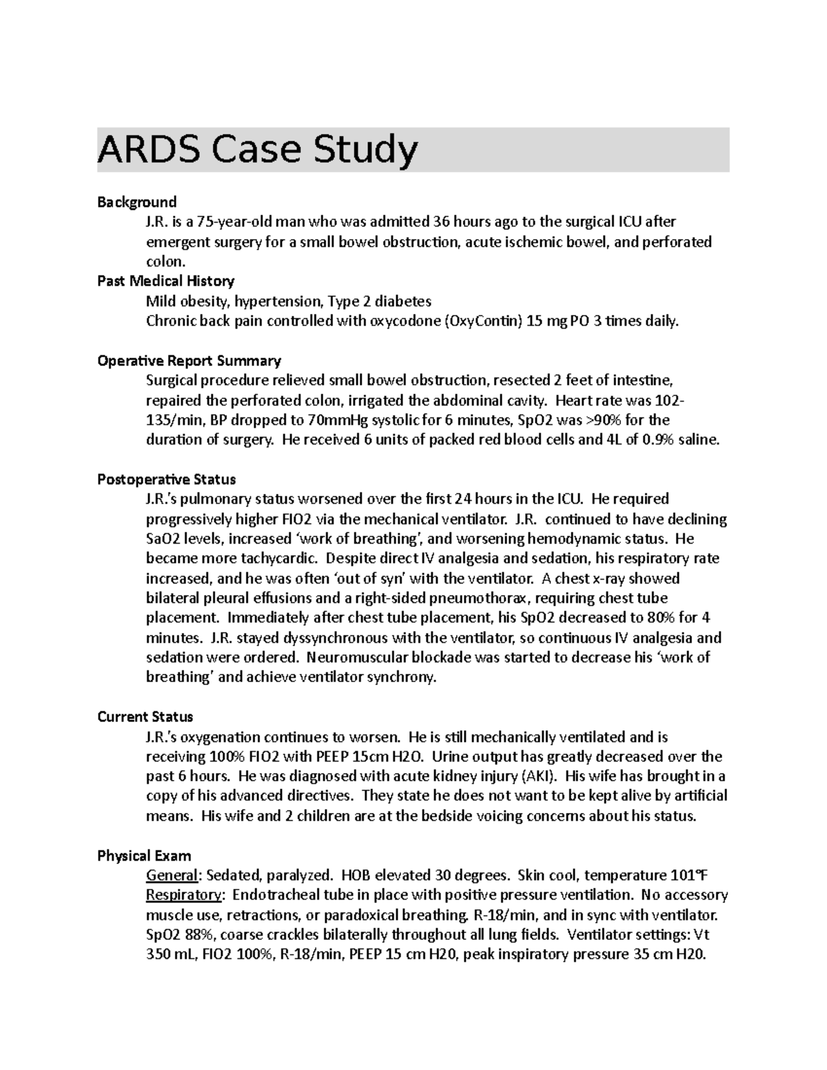 case study of ards