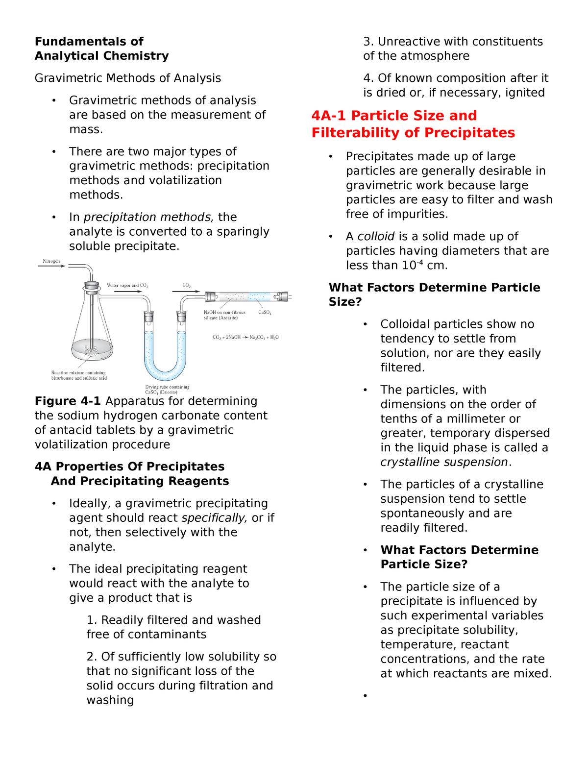 Gravimetric Analysis - Fundamentals of Analytical Chemistry Gravimetric ...