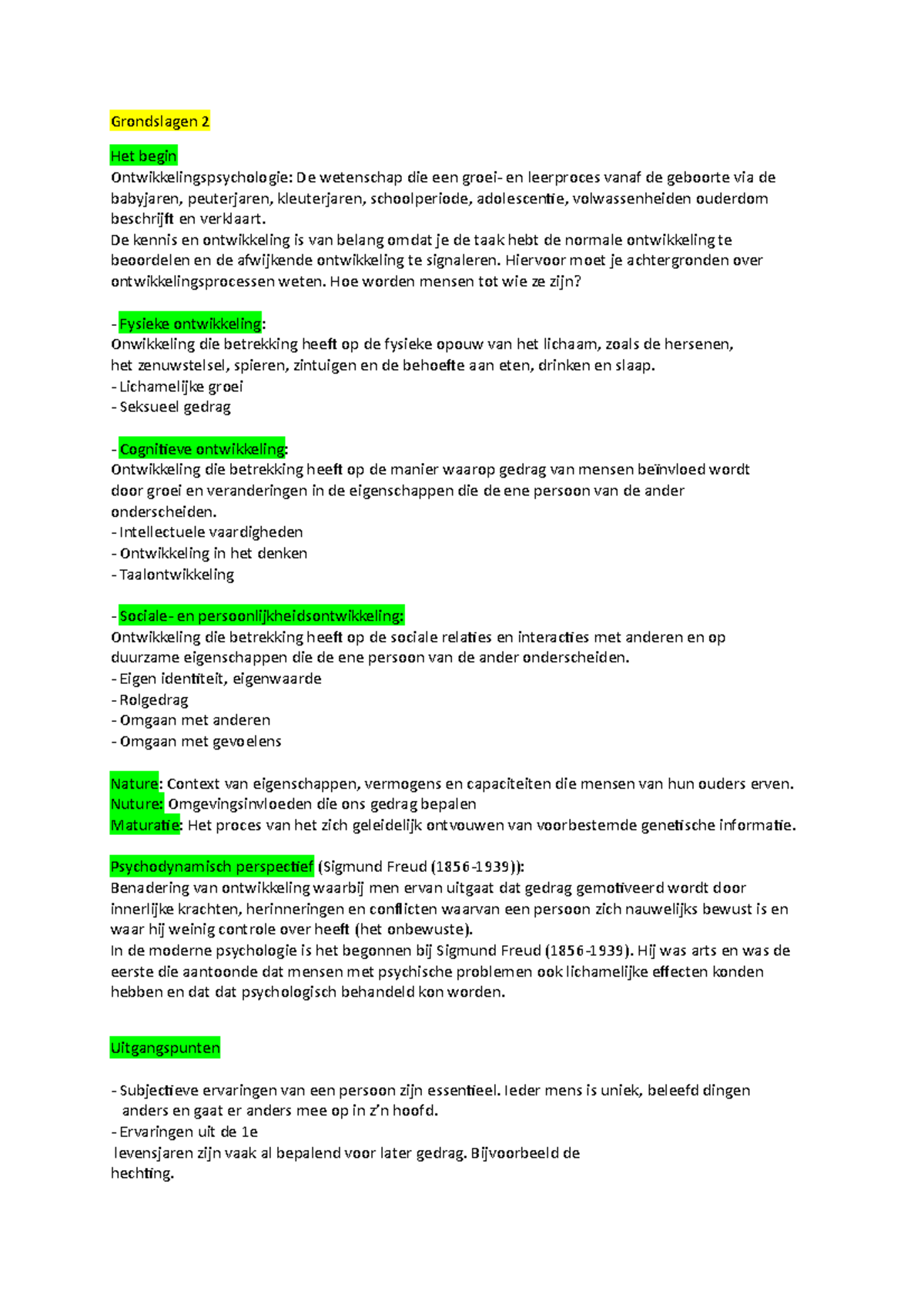 Grondslagen 2 Samenvatting Leerjaar 1 Social Work - Grondslagen 2 Het ...