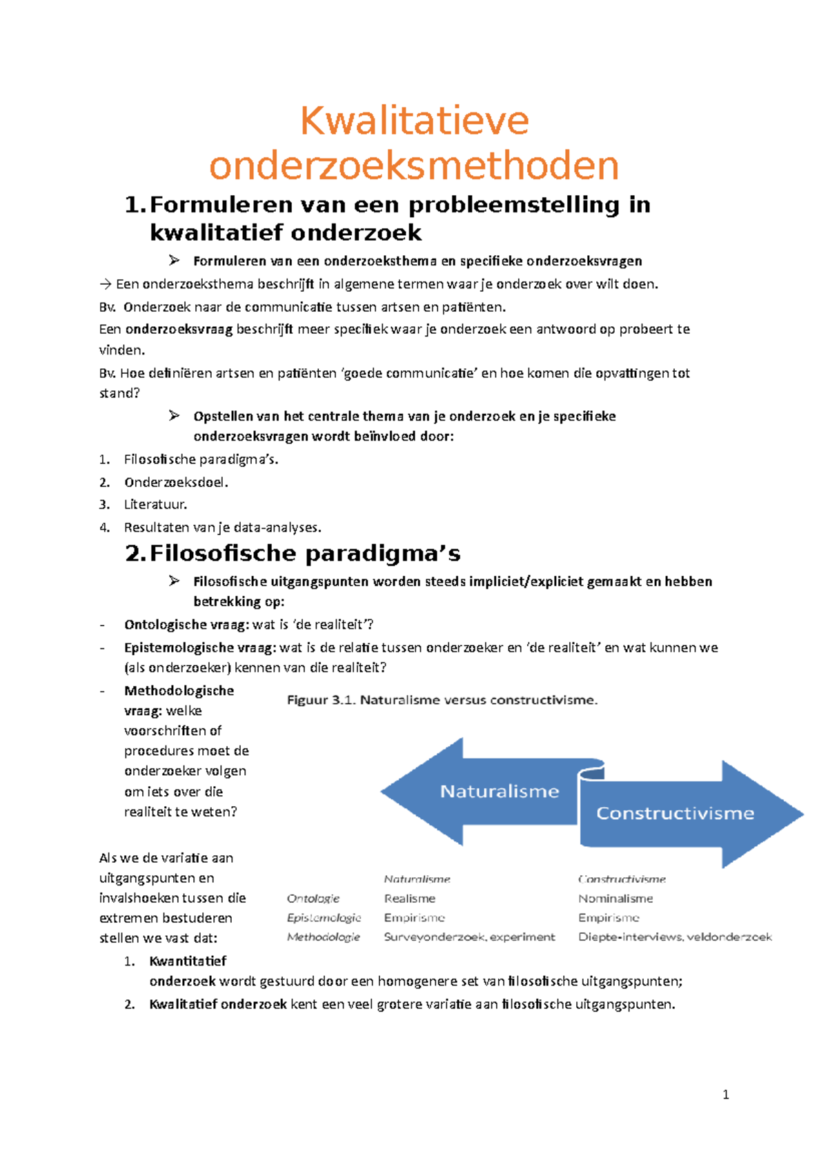 Kwalitatieve Onderzoeksmethoden Samenvatting - Kwalitatieve ...