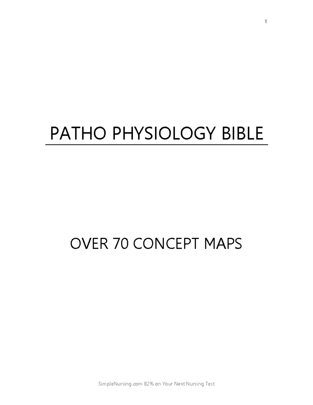 Patho Bible - PATHO PHYSIOLOGY BIBLE OVER 70 CONCEPT MAPS Contents ...
