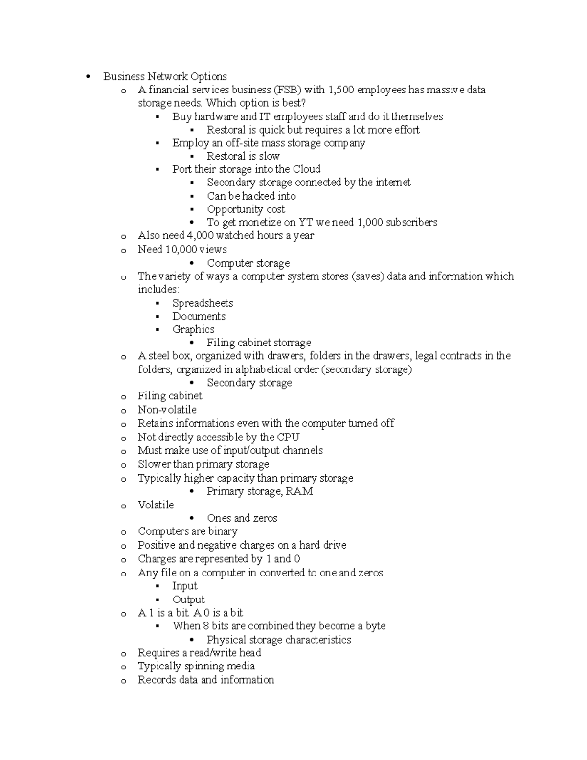 Chapter 5 - Lecture notes 5 - Business Network Options o A financial ...