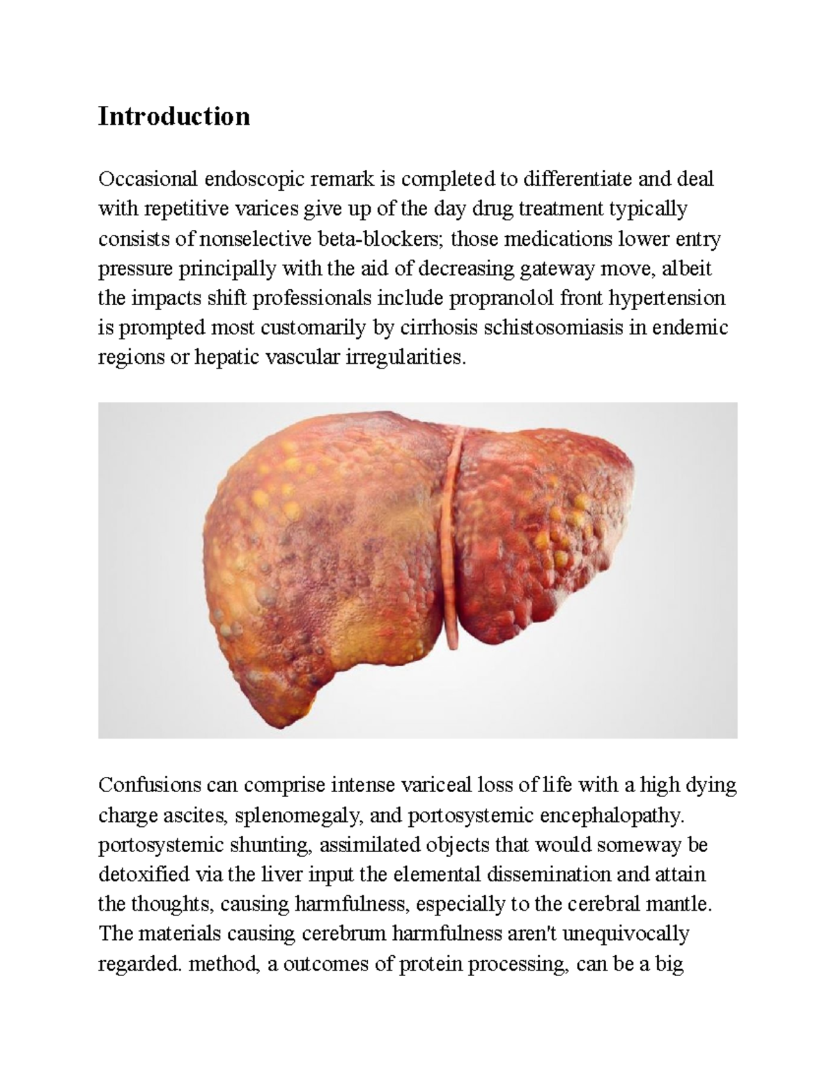 Fatty liver Introduction Occasional endoscopic remark is completed to