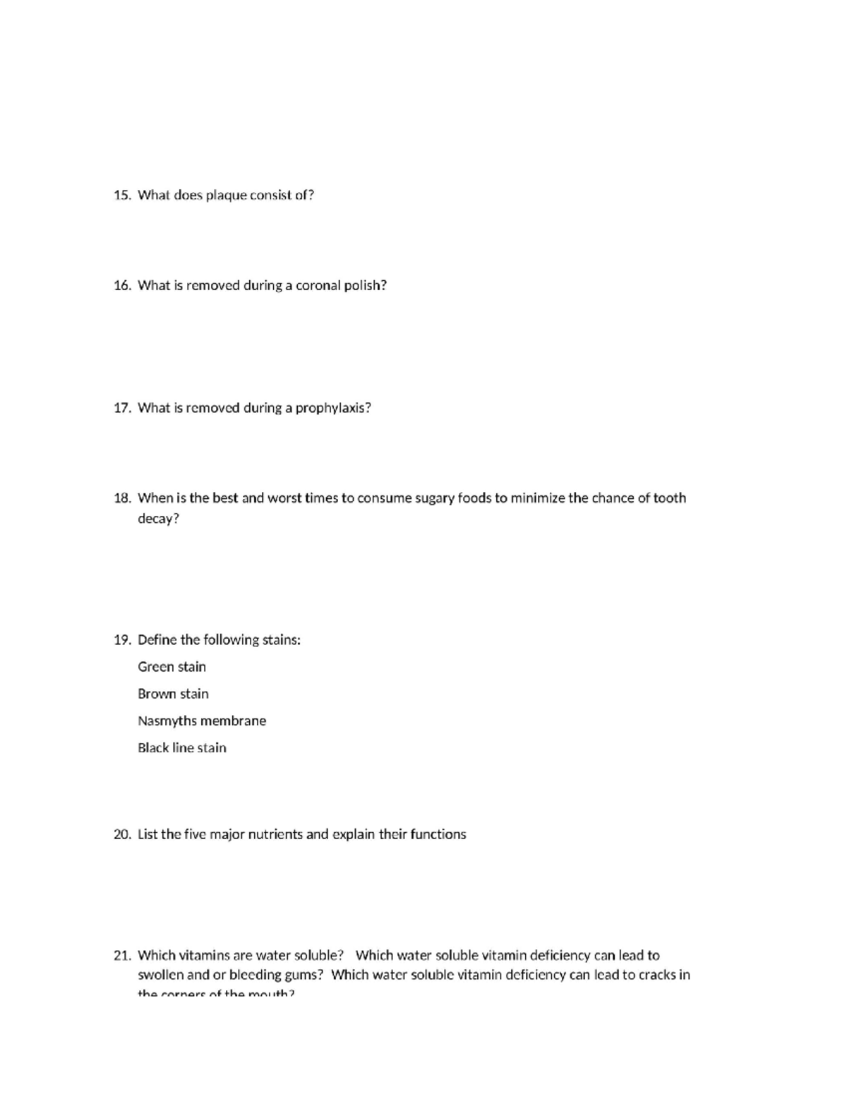 DA24.3+Week+6+ Study+ Guide+Final 382019 2928129 copy - Ans 15) Plaque ...