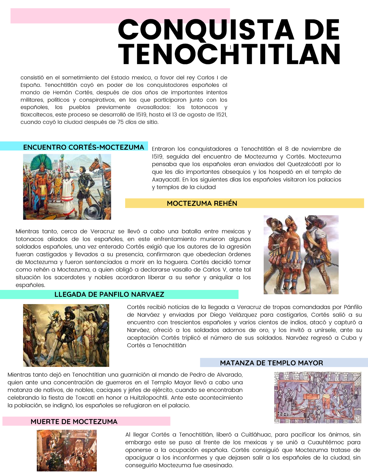 Conquista De Tenochtitlan Conquista De Tenochtitlan I Encuentro CortÉs Moctezuma Consistió En 2543