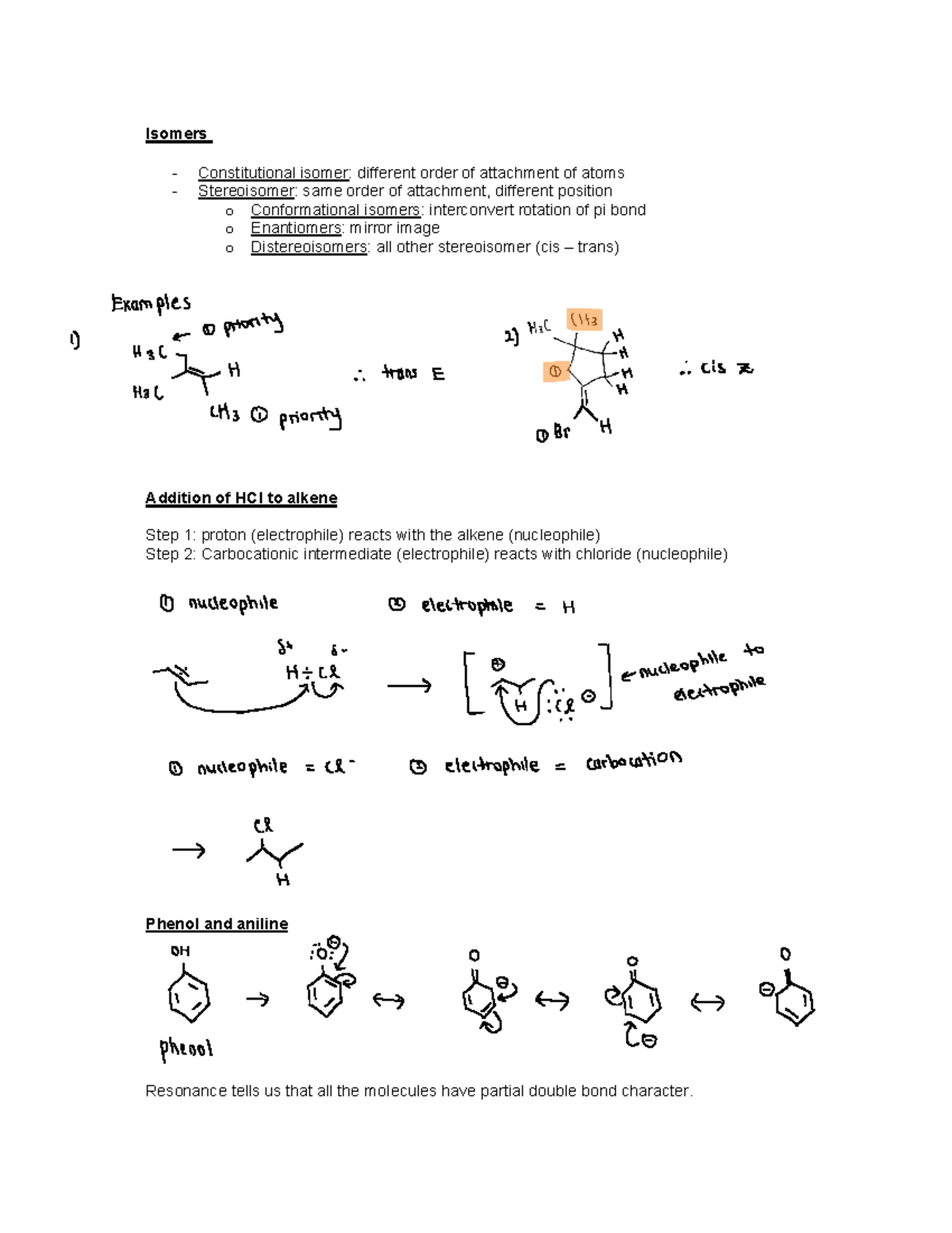 Chem Exam Notes - Isomers Constitutional Isomer: Different Order Of ...