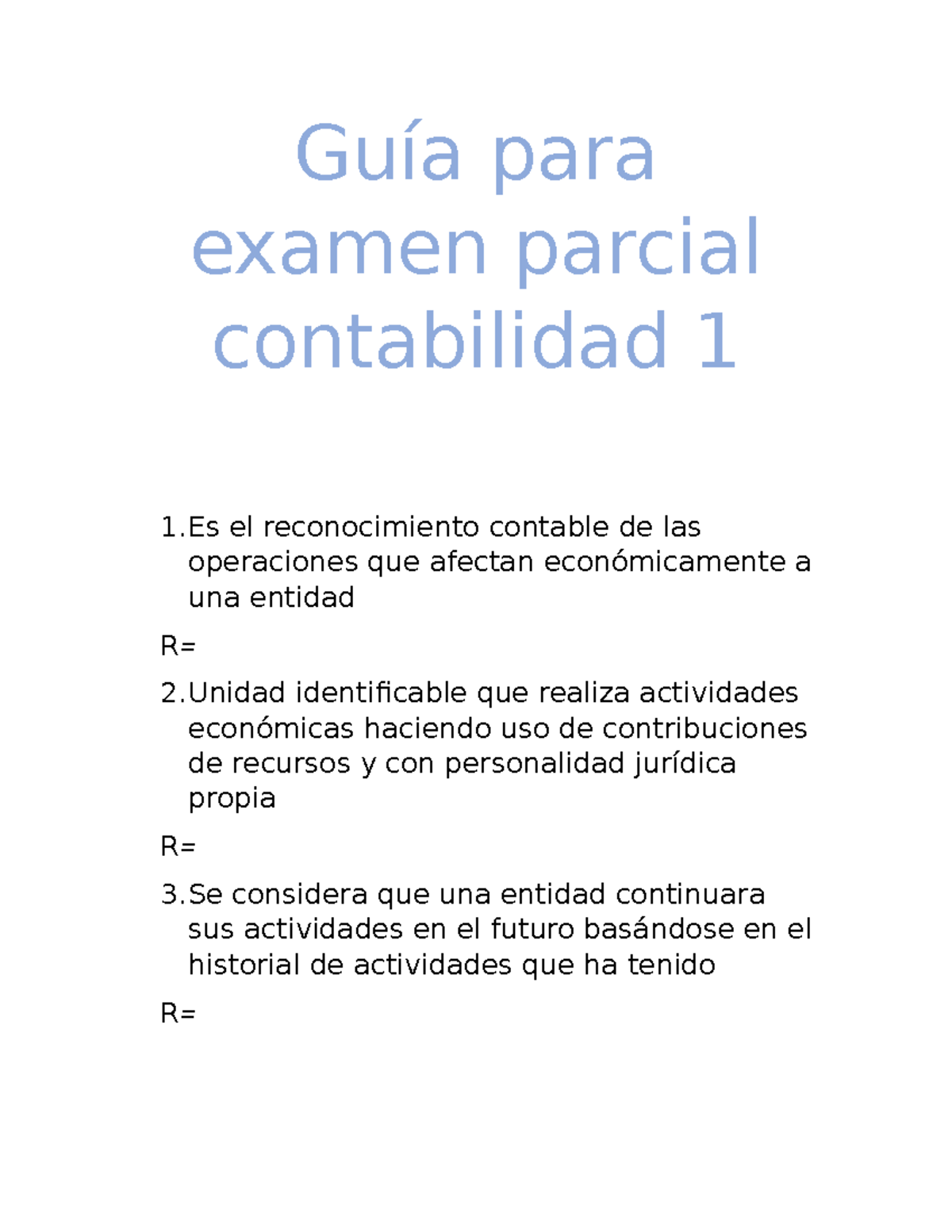 Guía Para Examen Parcial Contabilidad 1 - CONTABILIDAD I - UN - Studocu