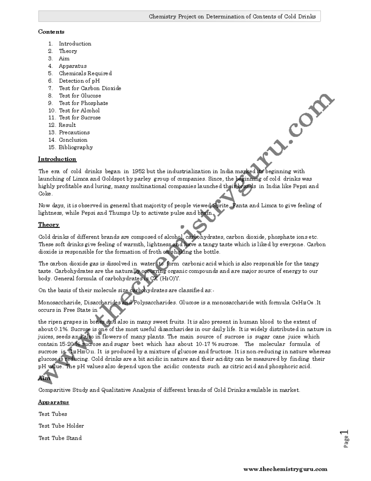 cbse-xii-chemistry-project-determination-of-the-contents-of-cold-drinks