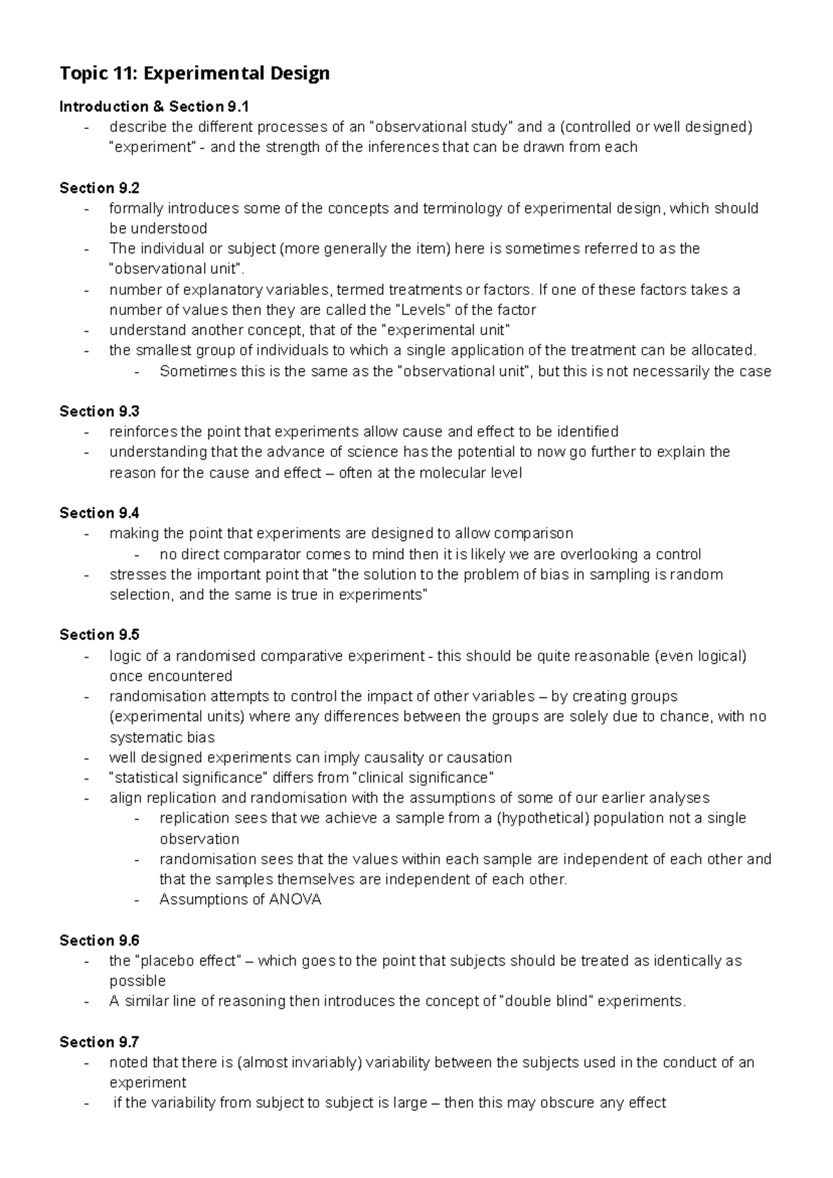 Experimental Design - Tutor: Col Sharp - Topic 11: Experimental Design ...