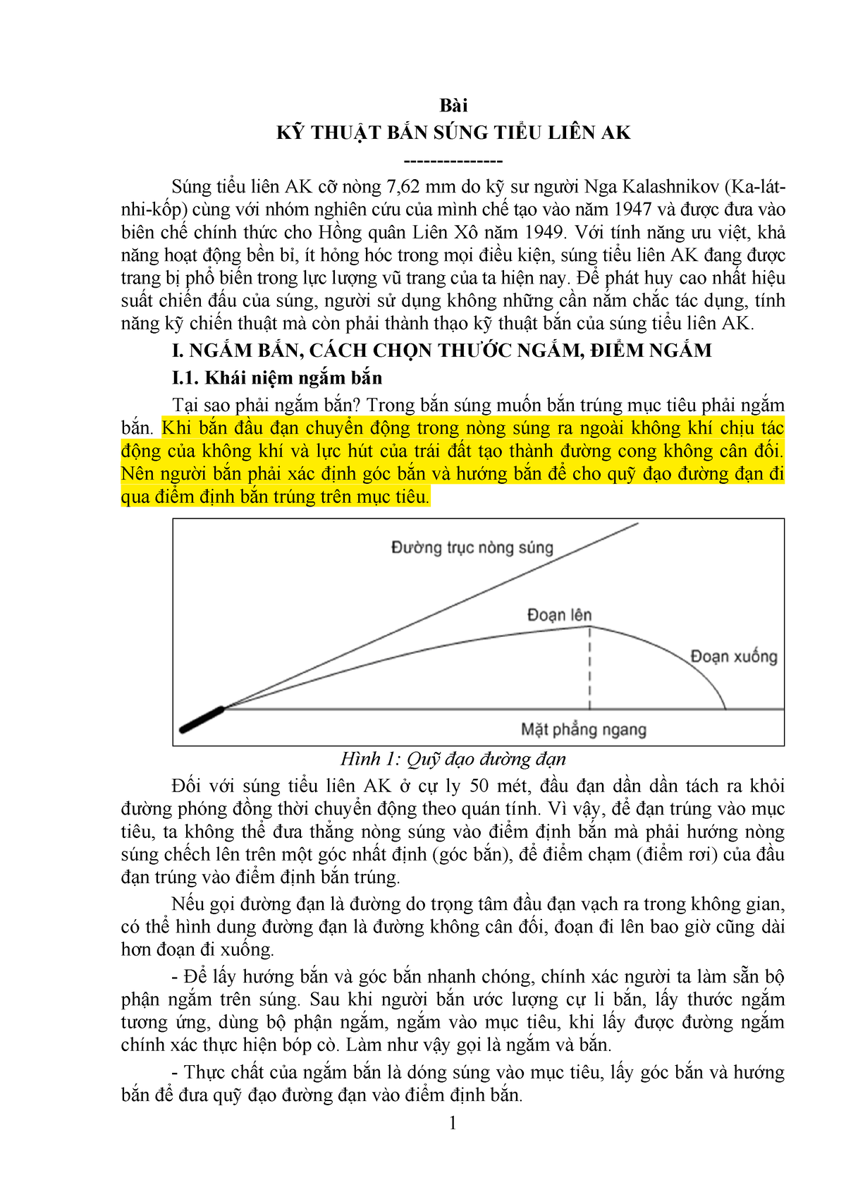 Ngắm Bắn, Thước Ngắm - Example - Bài Kỹ Thuật Bắn Súng Tiểu Liên Ak - Súng  Tiểu Liên Ak Cỡ Nòng - Studocu