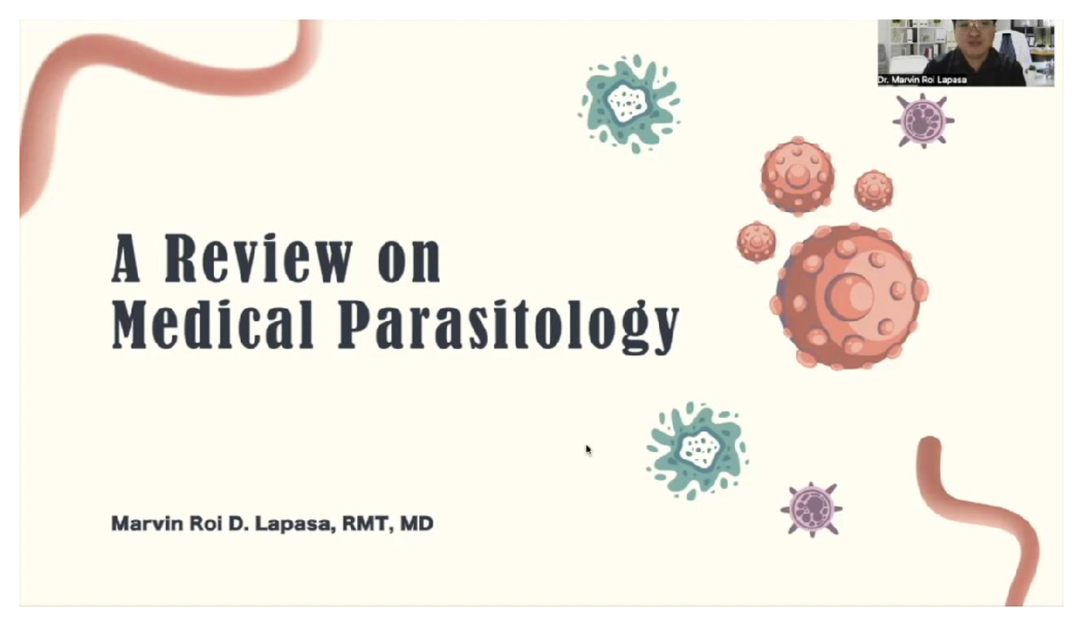 Concepts of Parasitology - Dr. Marvin Roi Lapasa A Review on Medical ...