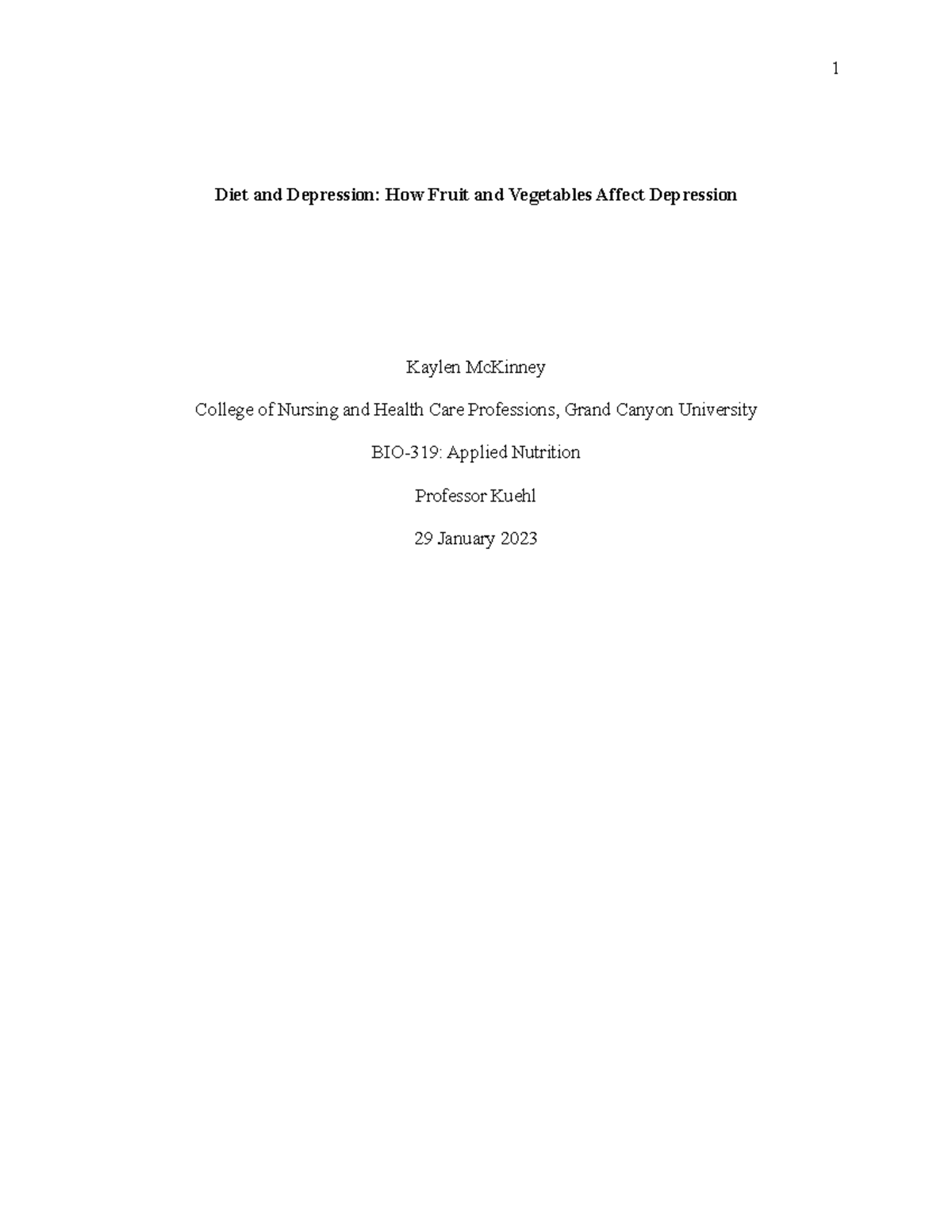 Nutrition Article - Diet and Depression: How Fruit and Vegetables ...