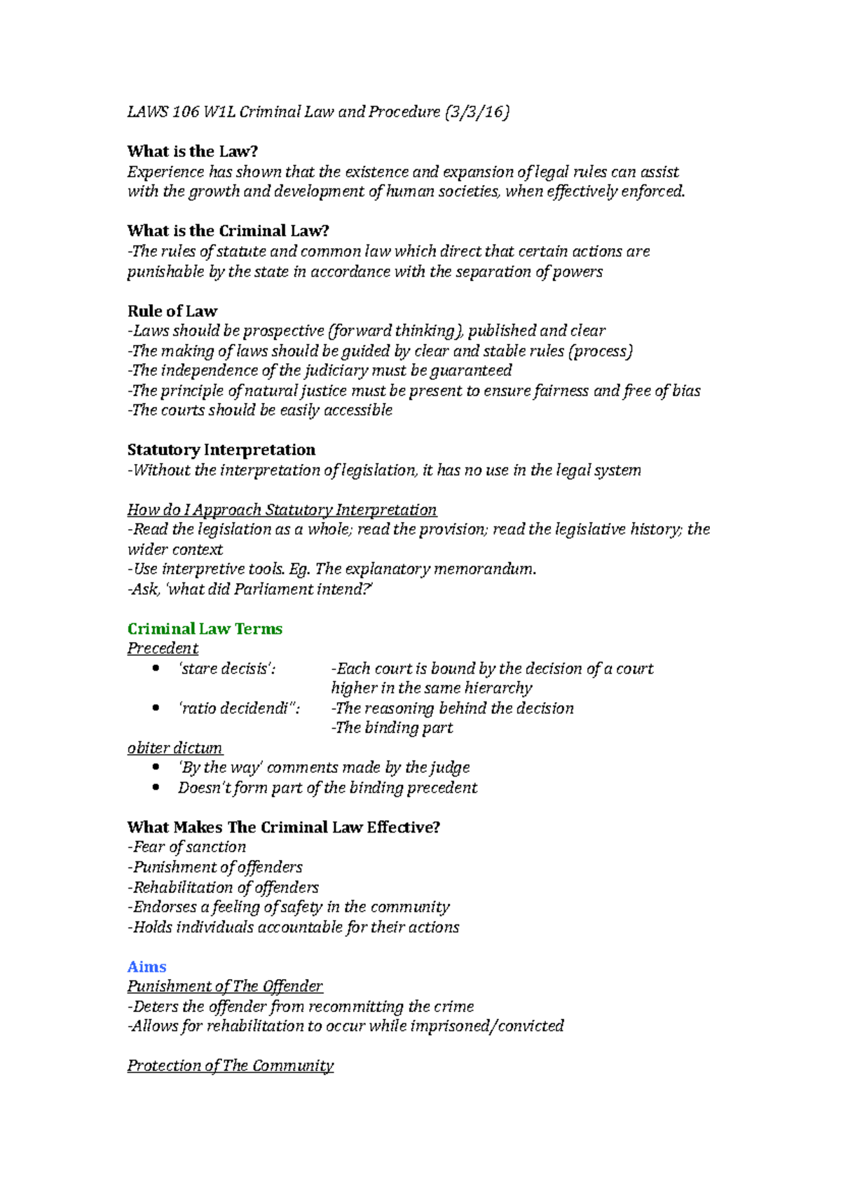 laws-106-w1l-intro-to-law-laws-106-w1l-criminal-law-and-procedure