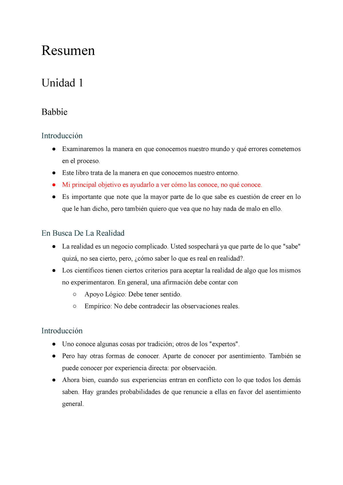 Metodología - Resumen Primer Parcial - Resumen Unidad 1 Babbie ...