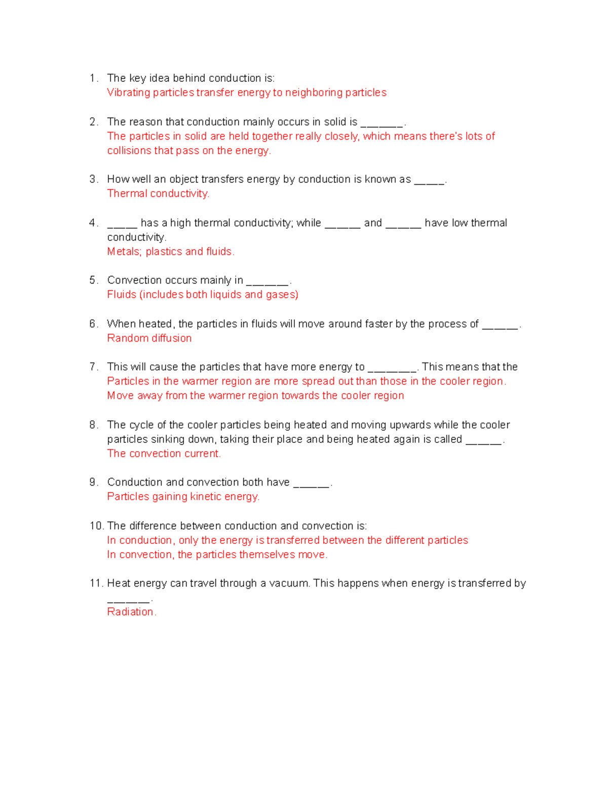 Heat transfer - conduction, convection, radiation (answer) - Studocu