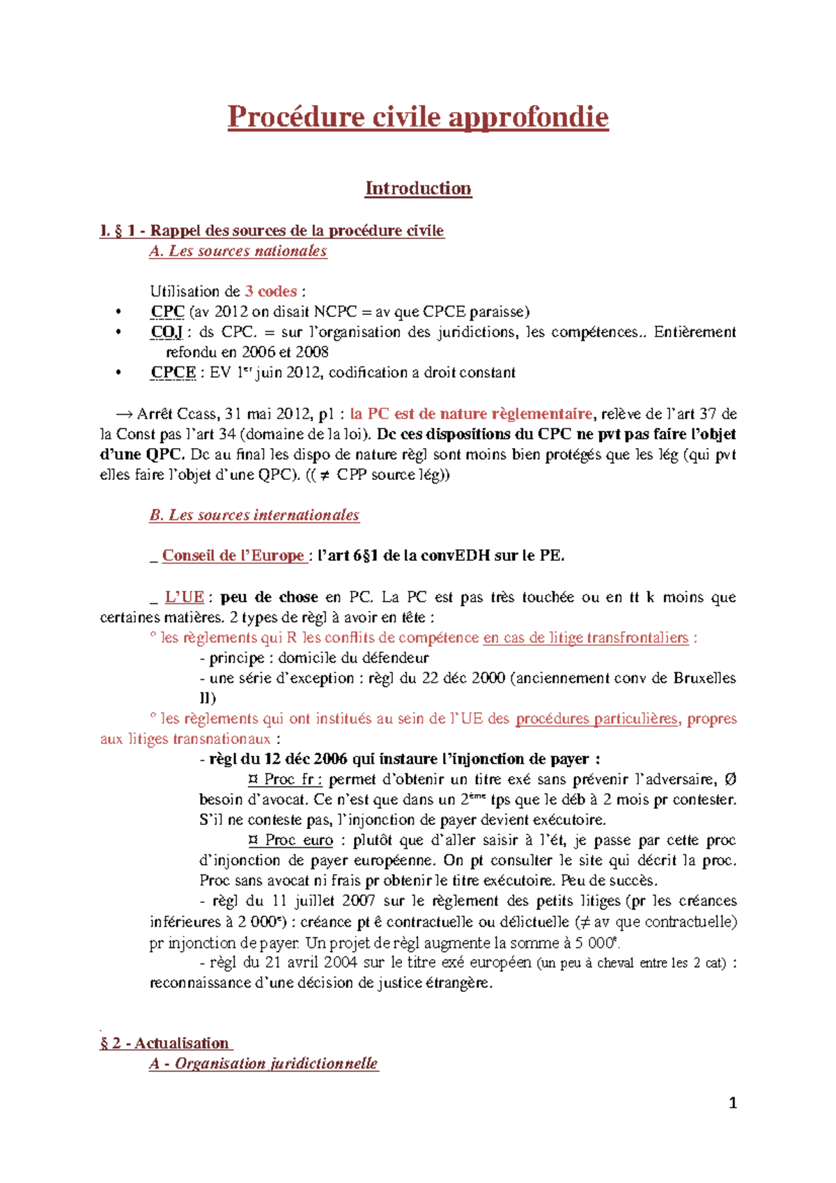 Fiches Procedure Civile Approfondie Studocu