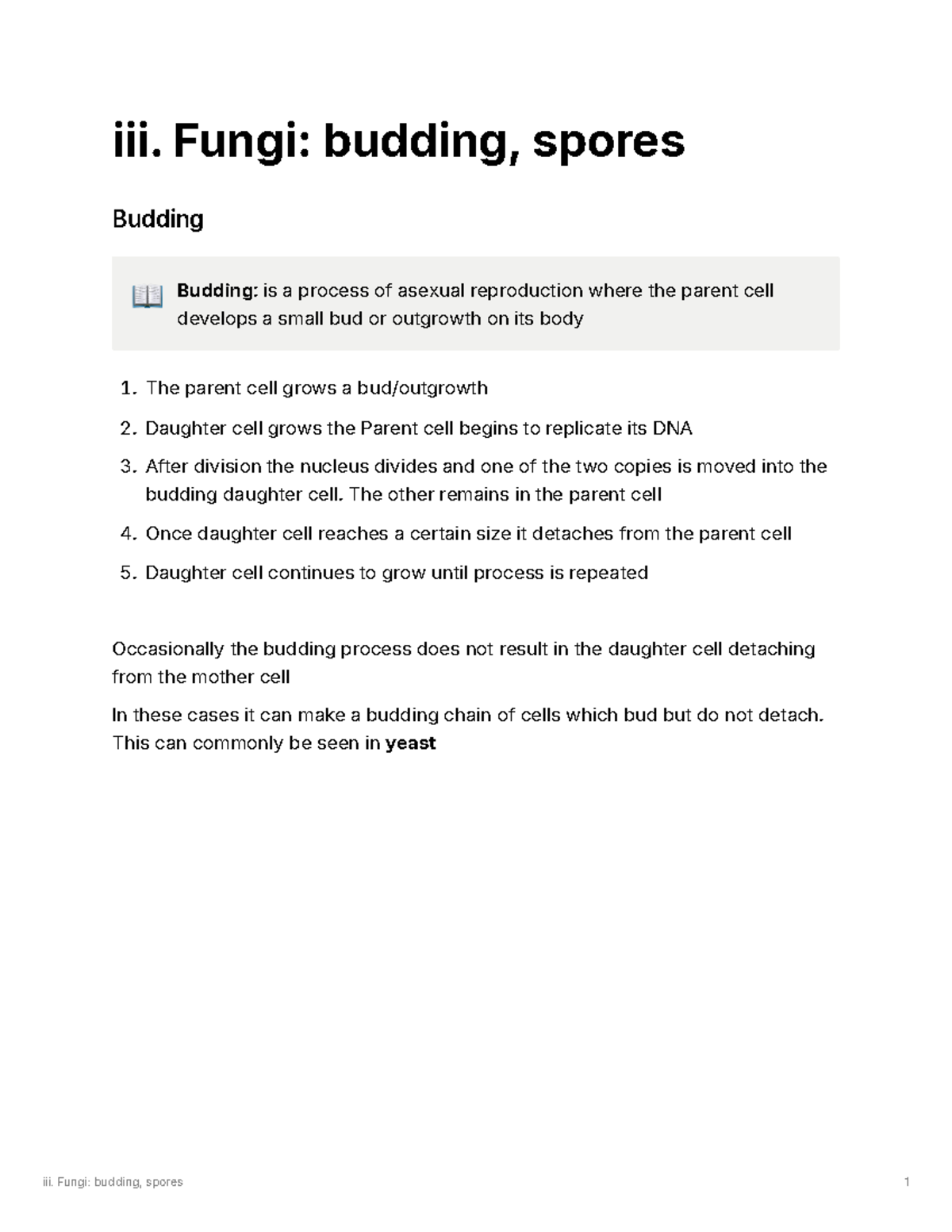 Fungi budding, spores module 5 dot point - iii. Fungi: budding, spores ...