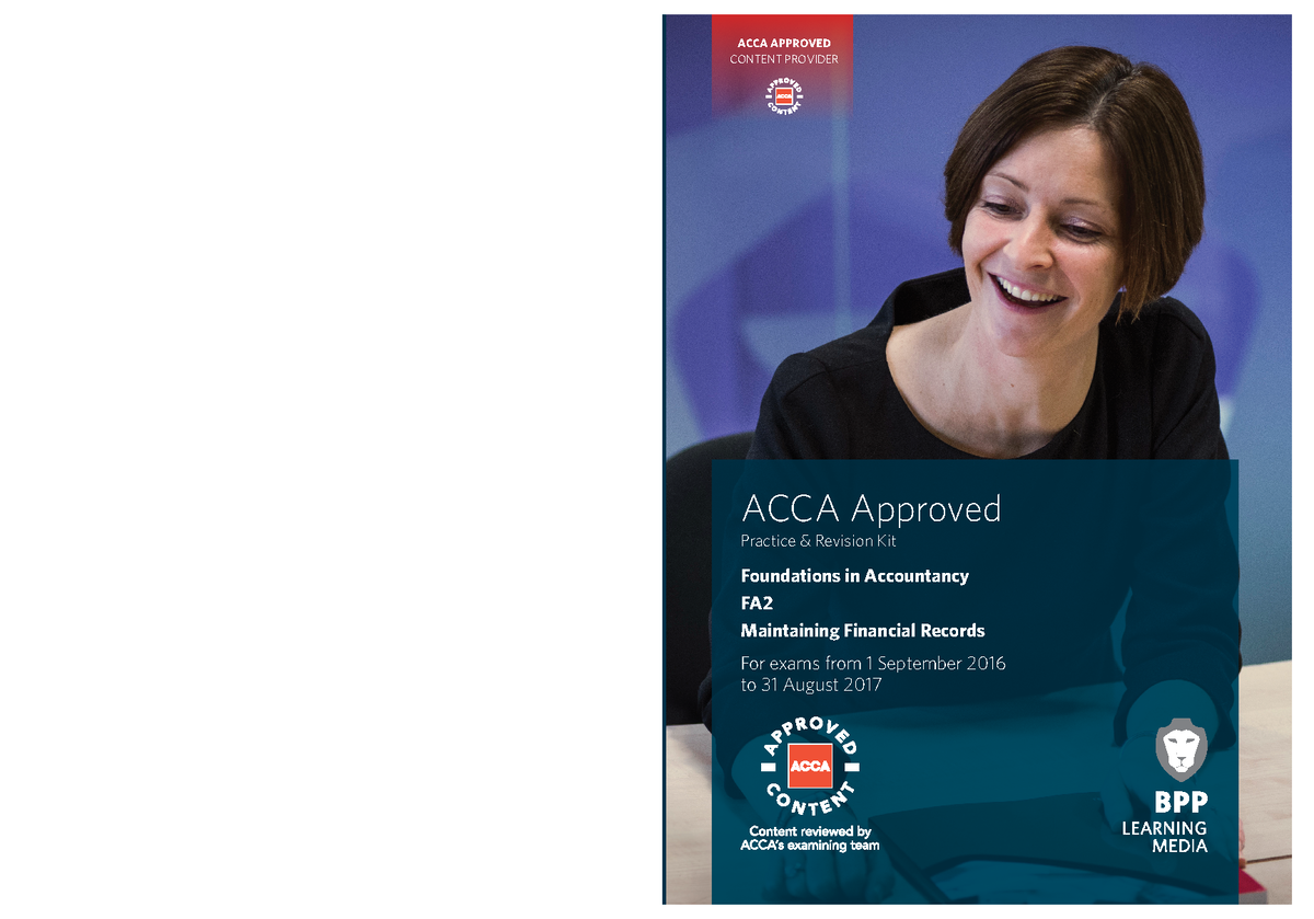 FA2 bpp exam kit Tup ACCA APPROVED CONTENT PROVIDER Foundations in