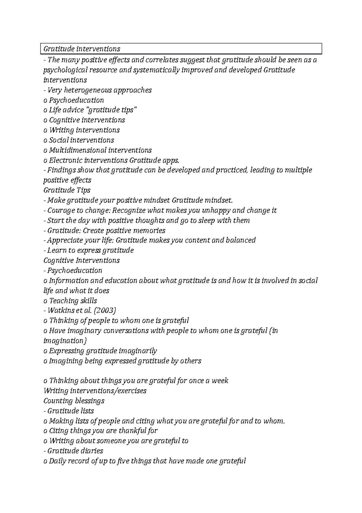 Gratitude interventions - Findings show that gratitude can be developed ...