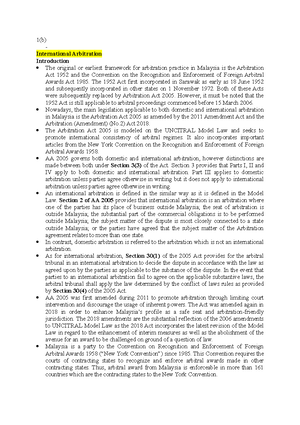 ADR Tutorial 8 Q1 - TUTORIAL 8- Recourse Against Awards Can arbitration ...